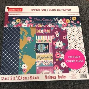 Craft smart scrapbook paper floral blossoms